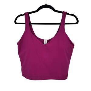 Lululemon Ripened Raspberry Magenta V-Neck Wide Strap Align Crop Tank Size 12